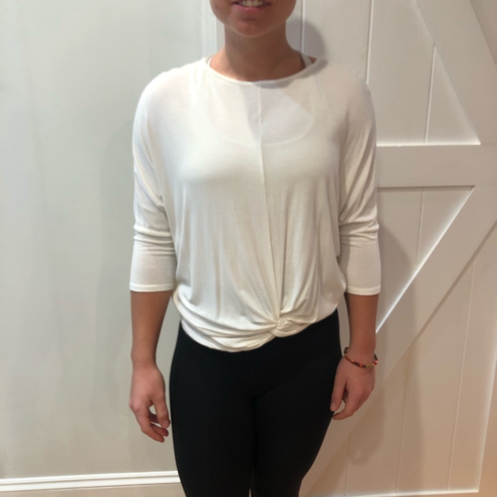 Women's White Knotted Top